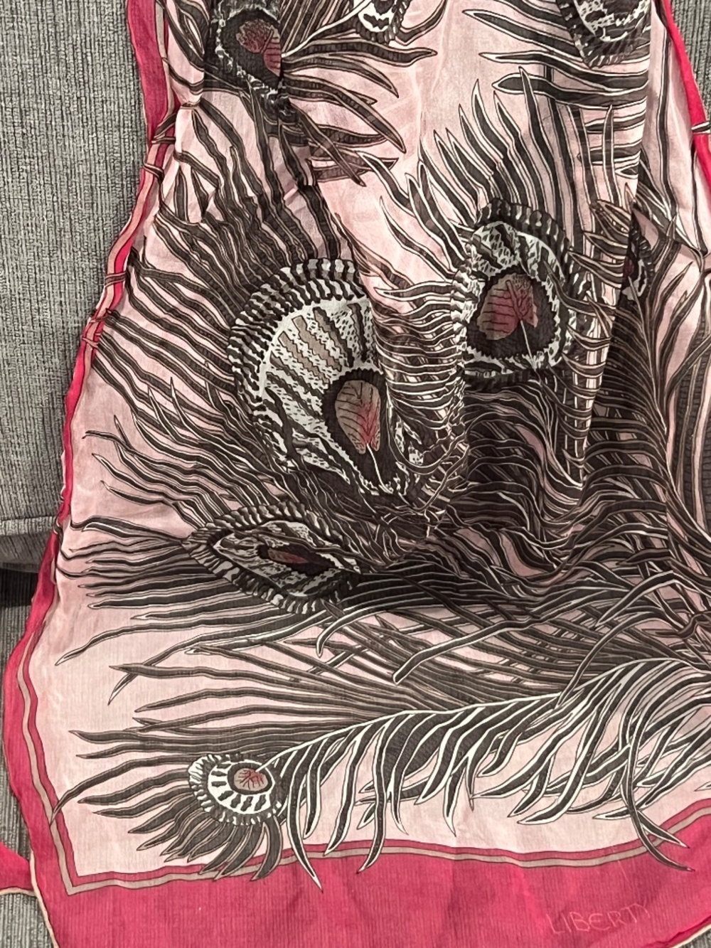 Liberty Hera Peacock Feathers Scarf - Picture 5 of 8